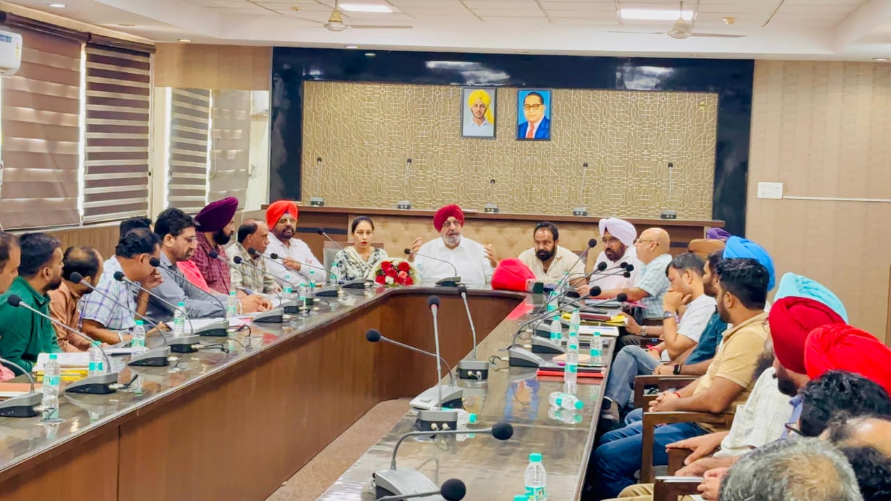 MLA Randhawa holds meeting with officials and contractors to review tenders and works of councils.